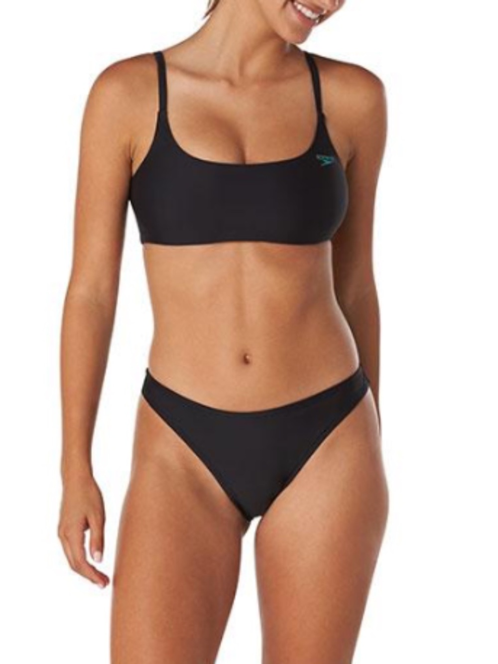 Speedo Bottom Cheeky High Sides Anthracite Bikini Bottom ONLY